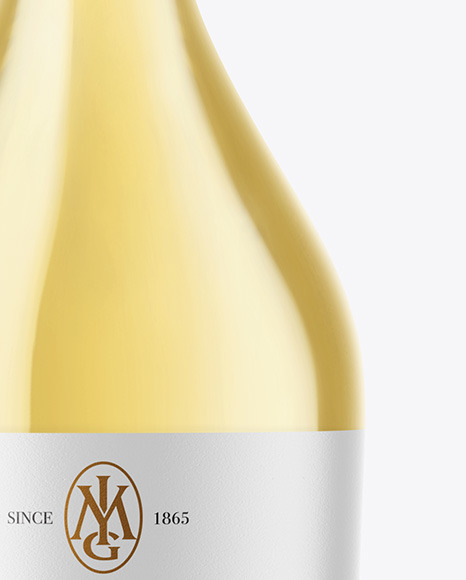 Clear Glass White Wine Bottle Mockup