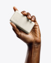 Black Woman's Hand Holding a Soap Bar Mockup