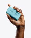 Black Woman's Hand Holding a Soap Bar Mockup