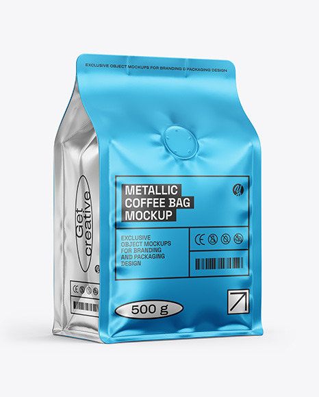 Metallic Coffee Bag Mockup