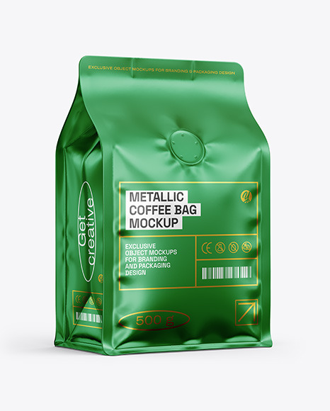 Metallic Coffee Bag Mockup