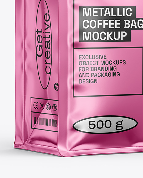 Metallic Coffee Bag Mockup