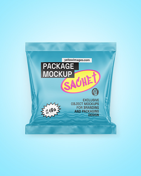 Glossy Sachet Mockup