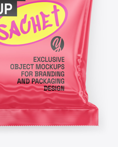 Glossy Sachet Mockup