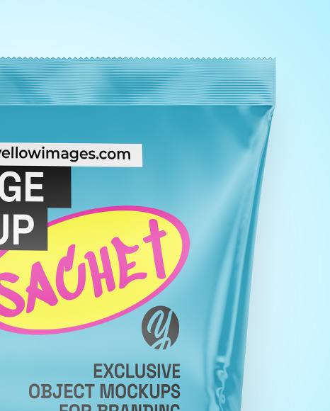 Glossy Sachet Mockup