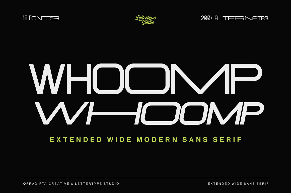 Whoomp Extended Wide Modern Sans Serif Whoomp Extended Wide Modern Sans Serif