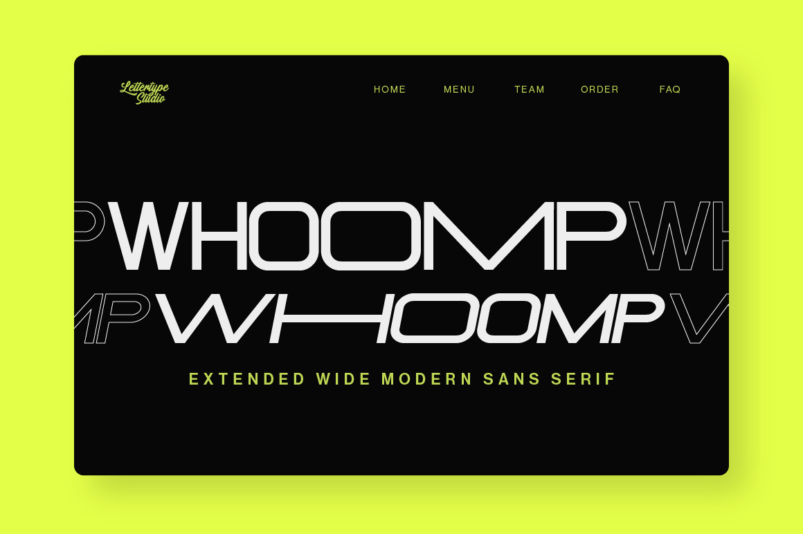 Whoomp Extended Wide Modern Sans Serif Whoomp Extended Wide Modern Sans Serif