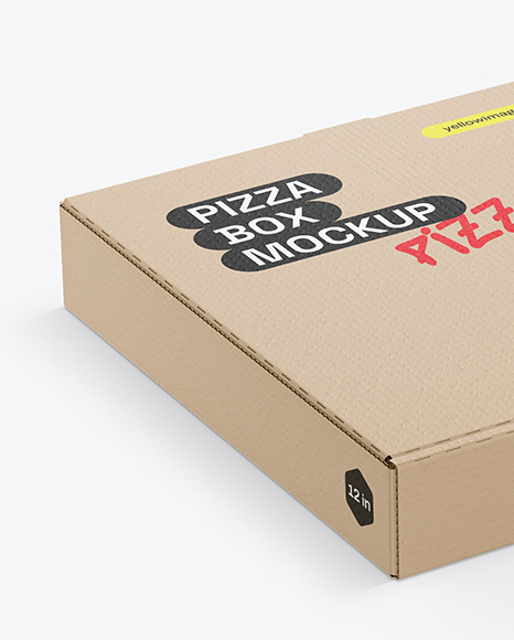 Cardboard Pizza Box Mockup