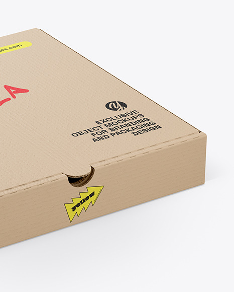 Cardboard Pizza Box Mockup