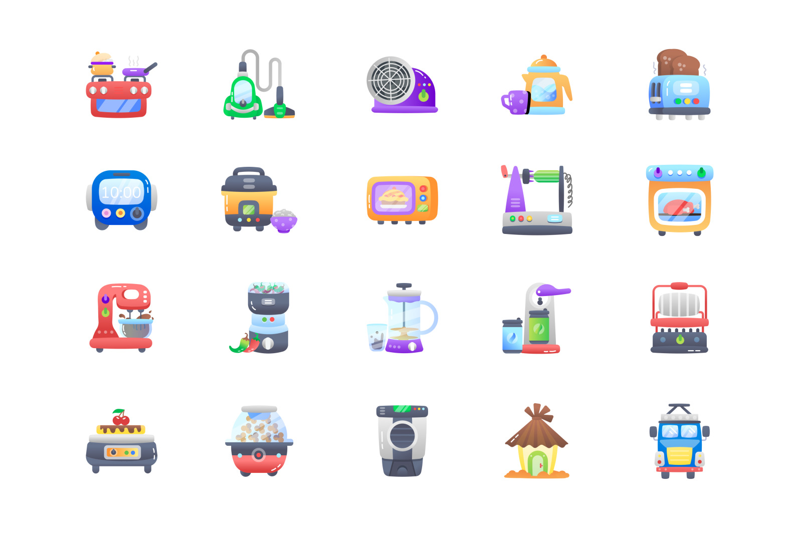 Animated Home Appliances Icons