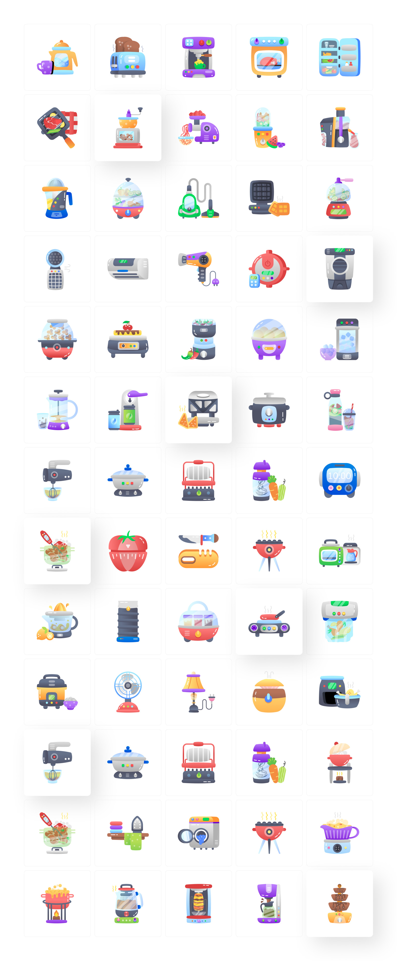 Animated Home Appliances Icons