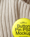Pin-Back Button on a Knit Sweater Mockup