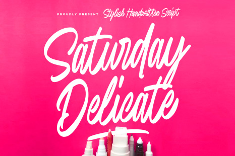 Saturday Delicate stylish handwritten script - Tropical design