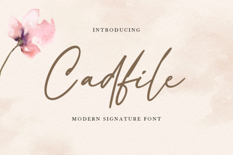 Cadfile - Modern Signature Font - Booking