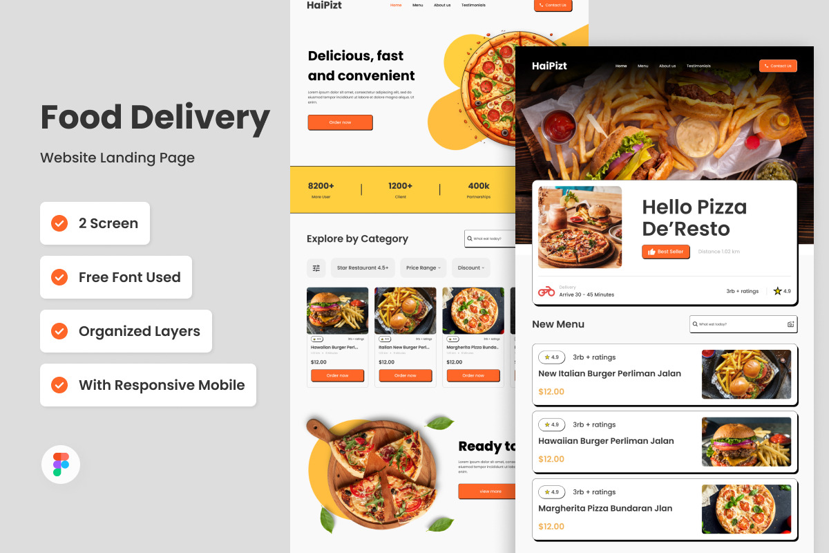 HaiPizt - Food Delivery Landing Page HaiPizt - Food Delivery Landing Page