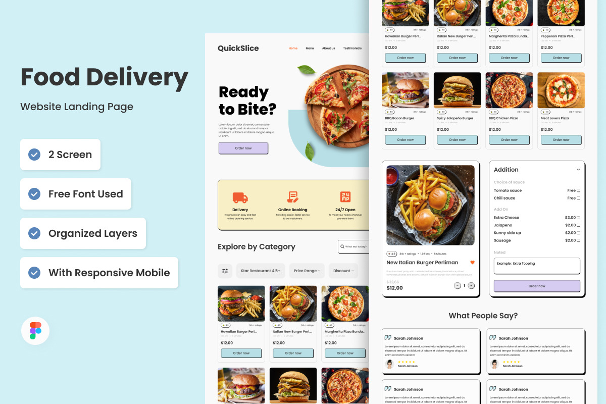 QuickSlice - Food Delivery Landing Page