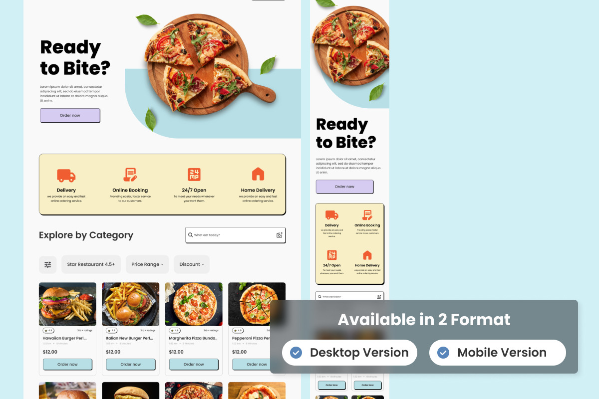 QuickSlice - Food Delivery Landing Page