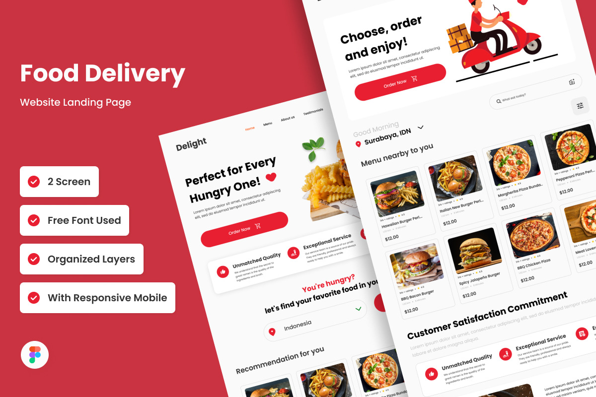 Delight - Food Delivery Landing Page Delight - Food Delivery Landing Page
