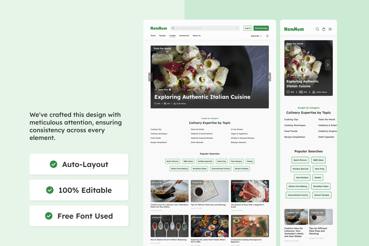 NomNom - Food Recipe Landing Page NomNom - Food Recipe Landing Page