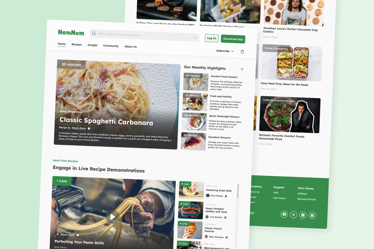 NomNom - Food Recipe Landing Page NomNom - Food Recipe Landing Page