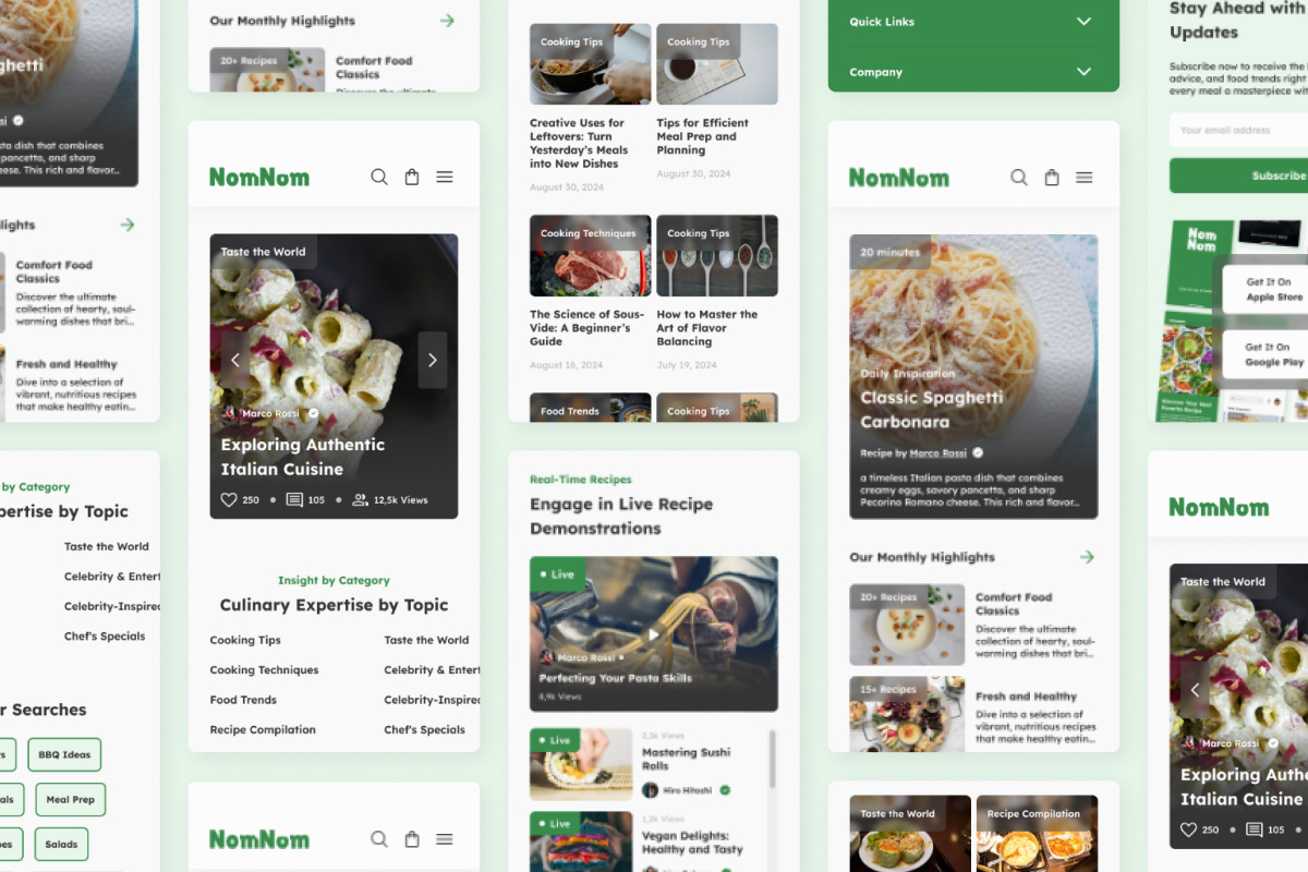 NomNom - Food Recipe Landing Page NomNom - Food Recipe Landing Page