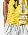 A Young Portugal Man Wearing Crew Neck Soccer Jersey and Shorts Mockup