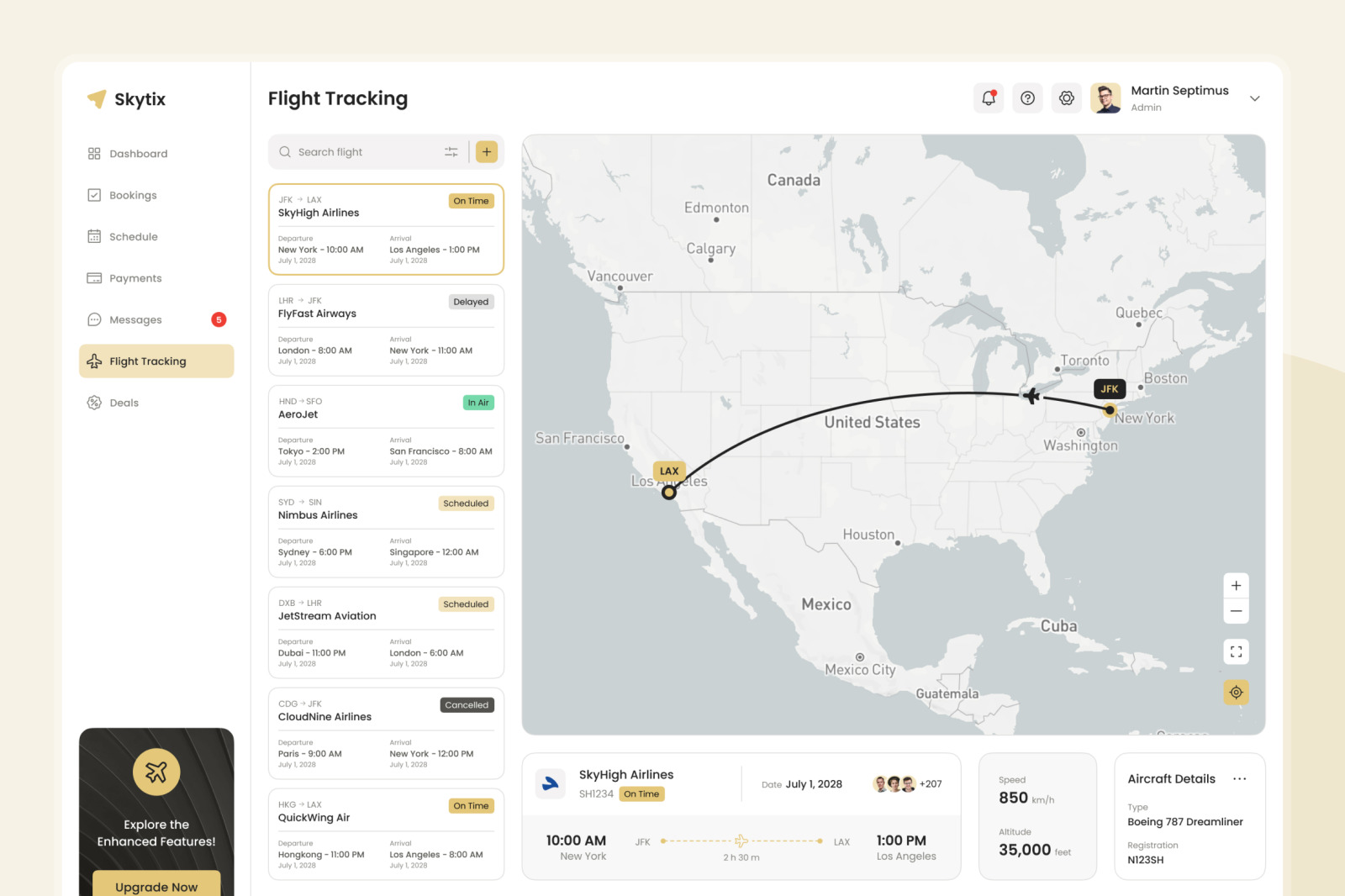 Skytix - Flight Booking Management Dashboard Skytix - Flight Booking Management Dashboard