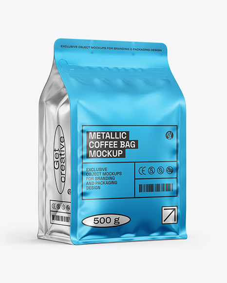 Metallic Coffee Bag Mockup