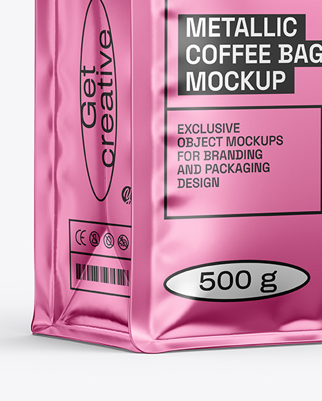 Metallic Coffee Bag Mockup