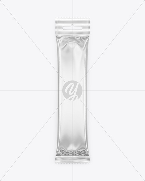 Glossy Metallic Stick Sachet Mockup