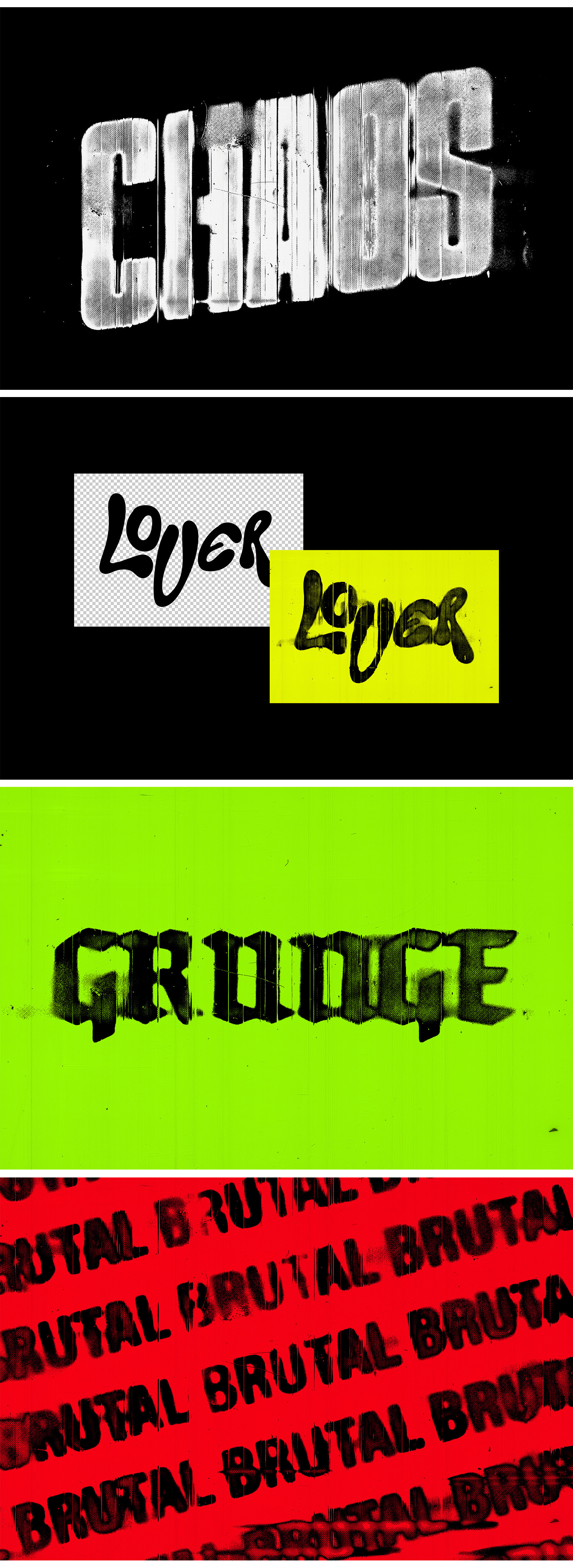 Grunge Smudged Print Text Effect Grunge Smudged Print Text Effect