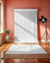 Backdrop with Carpet in a Photo Studio Interior Mockup