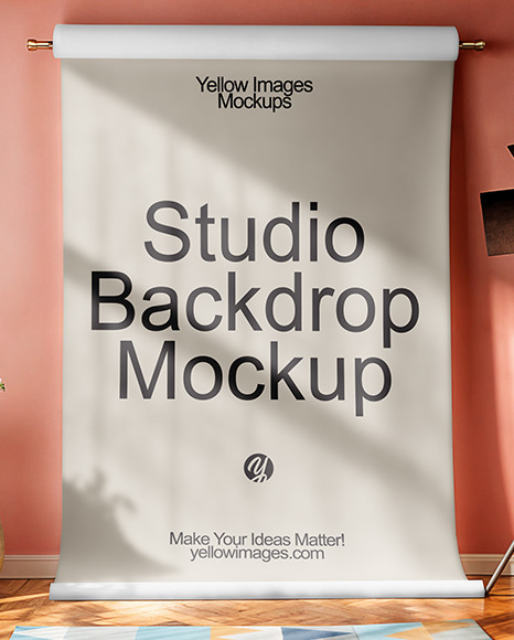 Backdrop with Carpet in a Photo Studio Interior Mockup