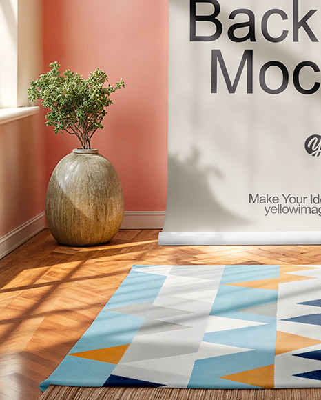 Backdrop with Carpet in a Photo Studio Interior Mockup