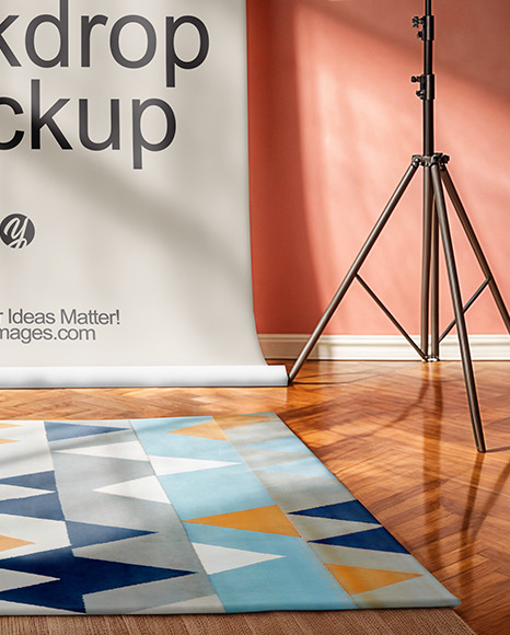 Backdrop with Carpet in a Photo Studio Interior Mockup