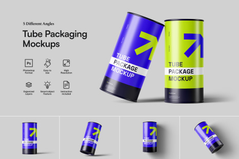 Tube Packaging Mockups - Product branding