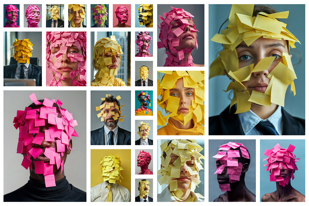 Post-its faces Post-its faces