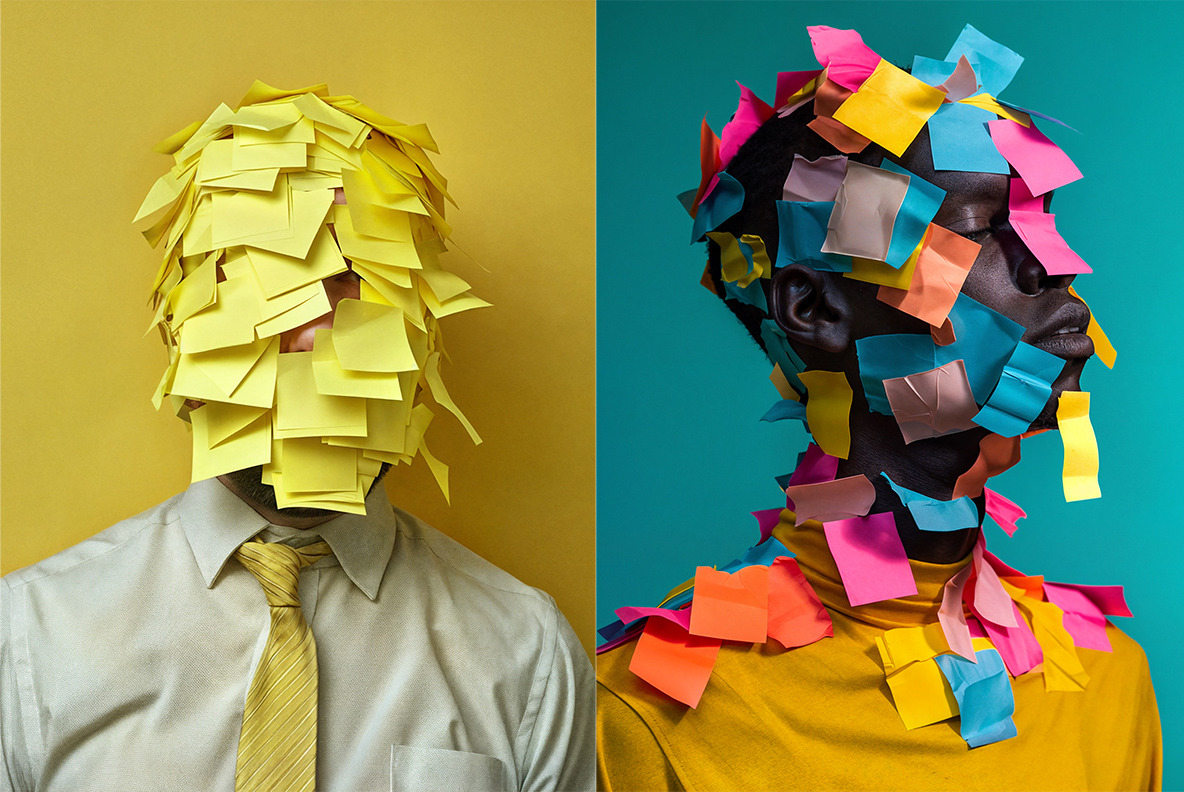 Post-its faces Post-its faces