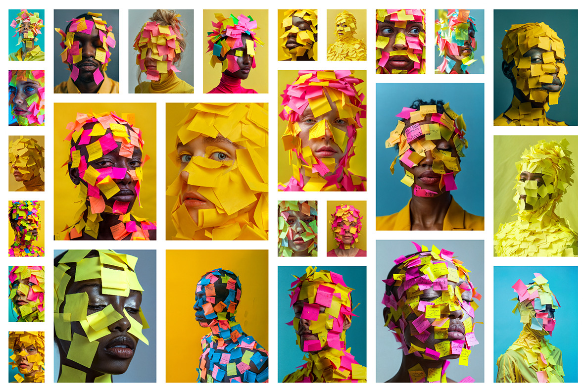 Post-its faces Post-its faces