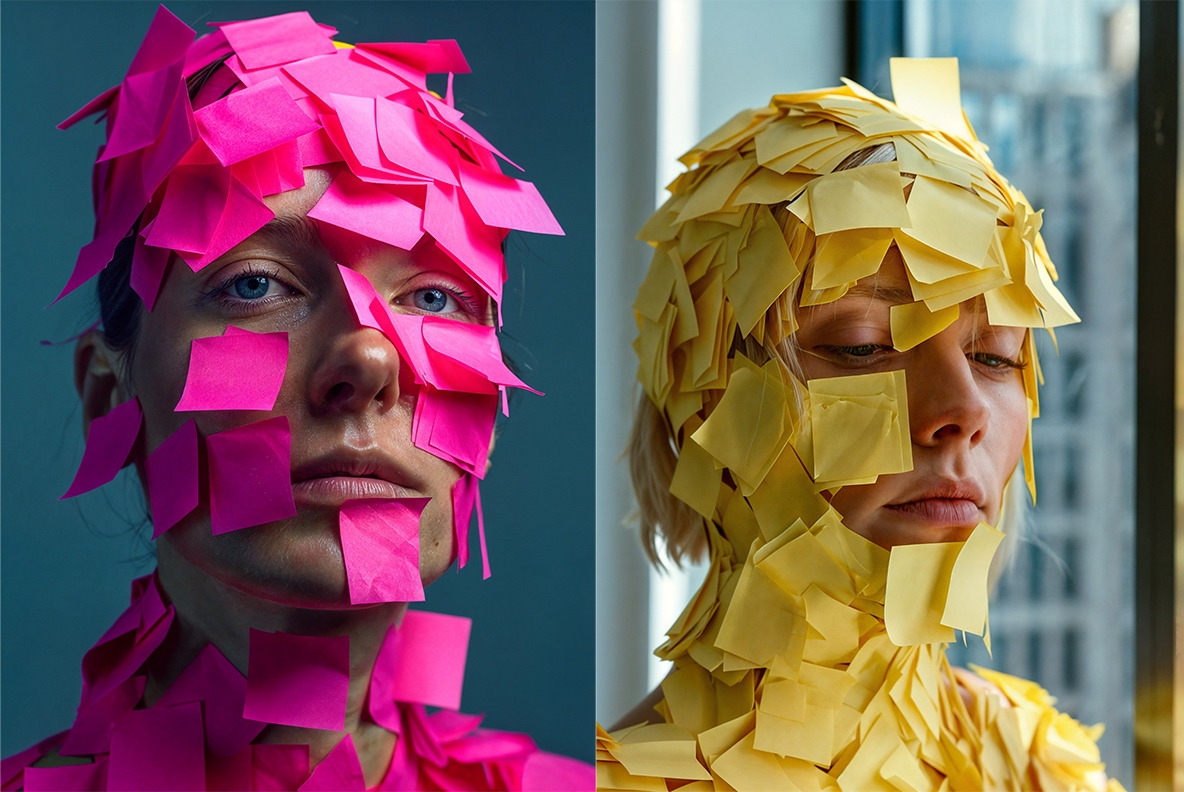 Post-its faces Post-its faces
