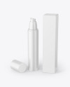 Matte Cosmetic Bottle With Box Mockup