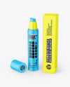 Matte Cosmetic Bottle With Box Mockup