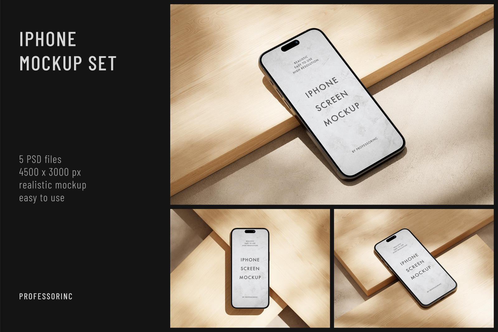 iPhone 15 Pro Mockup Set iPhone 15 Pro Mockup Set
