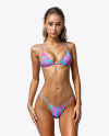 Young Tanned Woman Wearing a Bikini Mockup