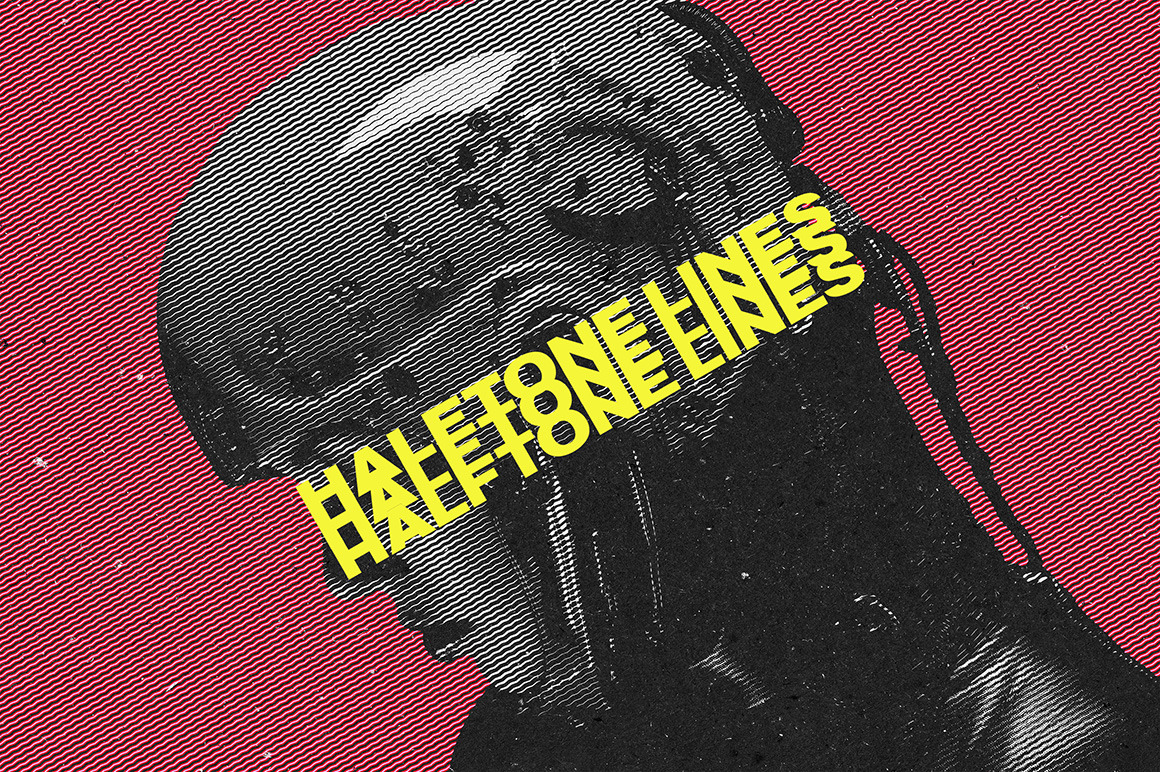 Retro Halftone Lines Photo Effect Retro Halftone Lines Photo Effect