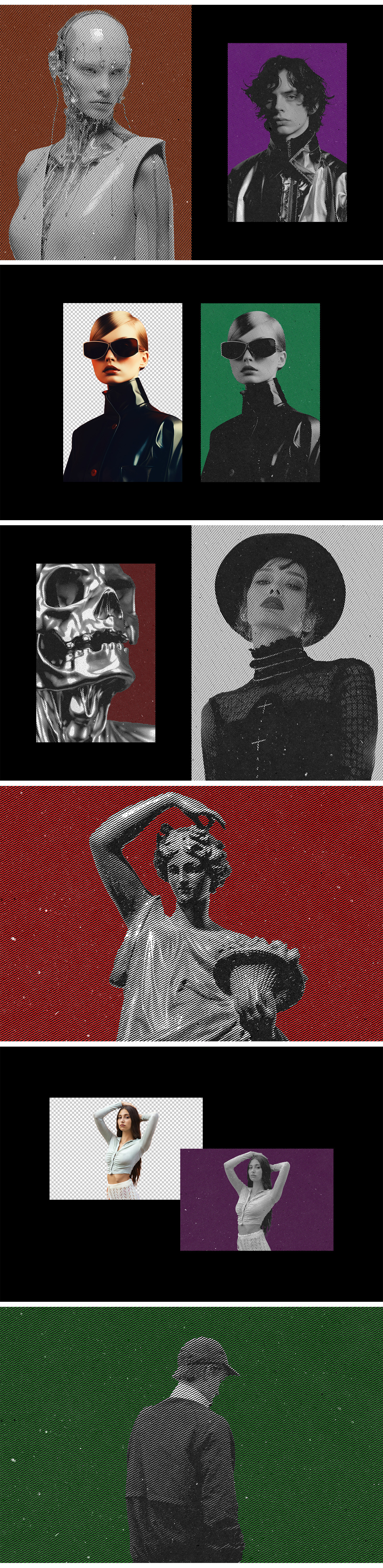 Retro Halftone Lines Photo Effect Retro Halftone Lines Photo Effect