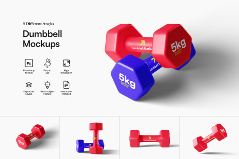 Dumbbell Mockups - Sports equipment