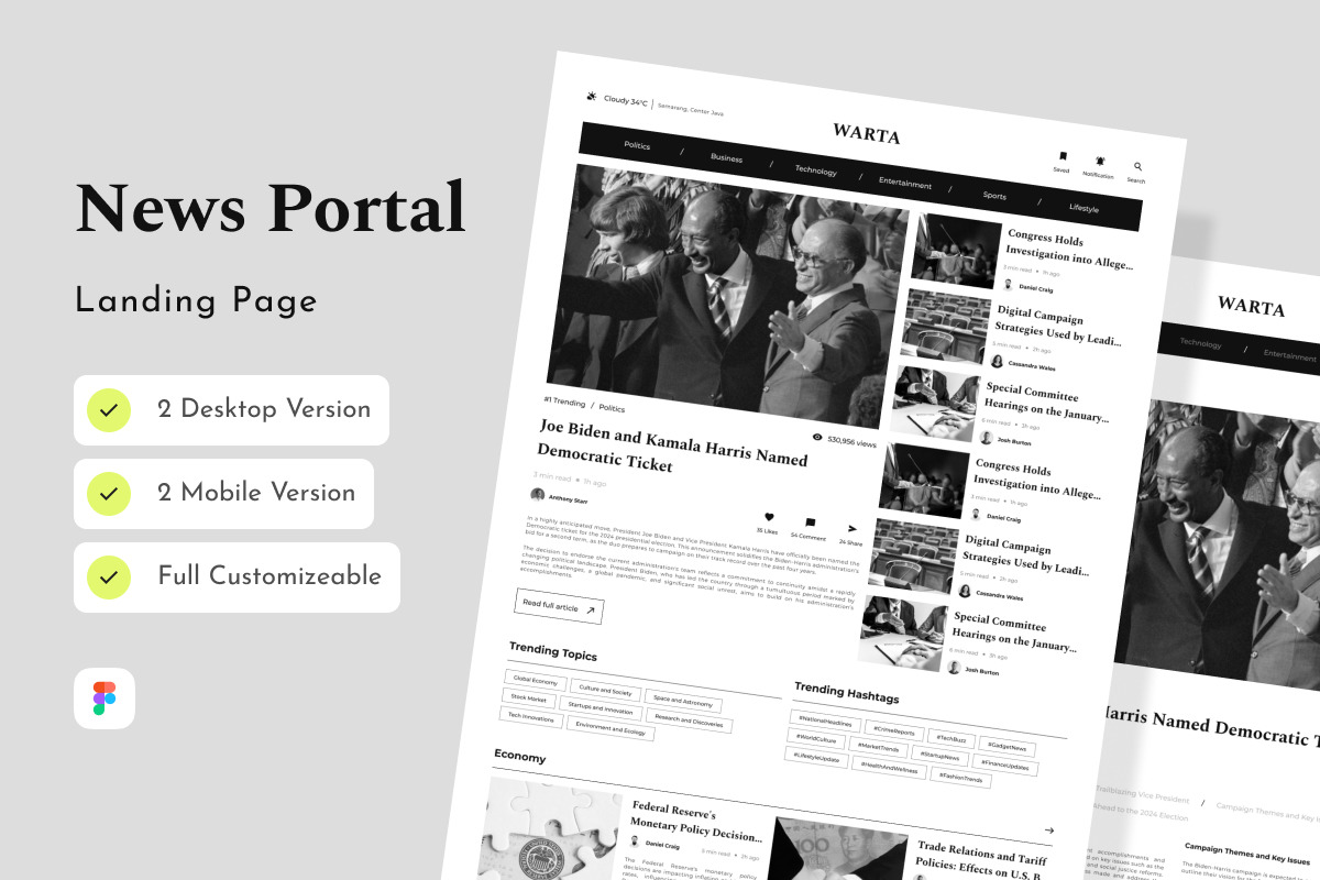 Warta - News Portal Landing Page Warta - News Portal Landing Page