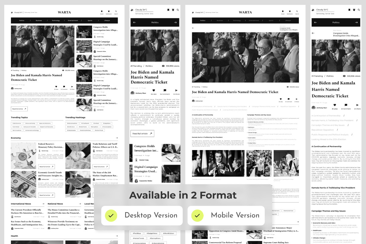 Warta - News Portal Landing Page Warta - News Portal Landing Page