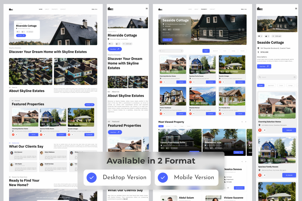 Skyline Estates - Real Estate Landing Page